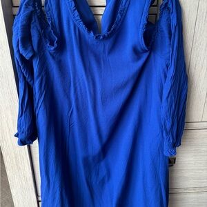 Crown & Ivy Royal Blue Ruffle Dress